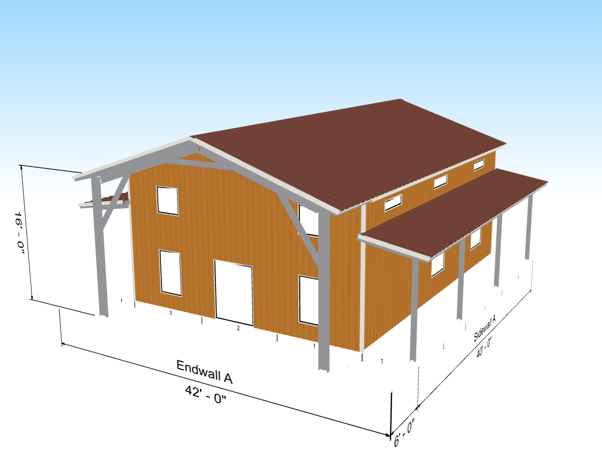 Liento GABLE ROOF BARNDOMINIUM - Factory 2U Steel Buildings