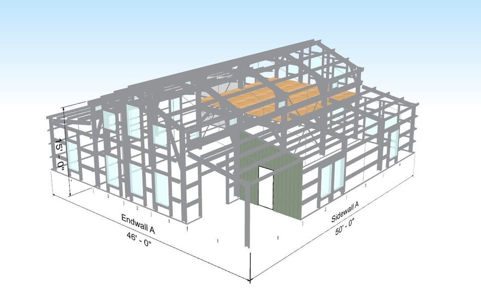 Liento 46 X 50 BARN STYLE BARNDOMINIUM KIT - Factory 2U Steel Buildings