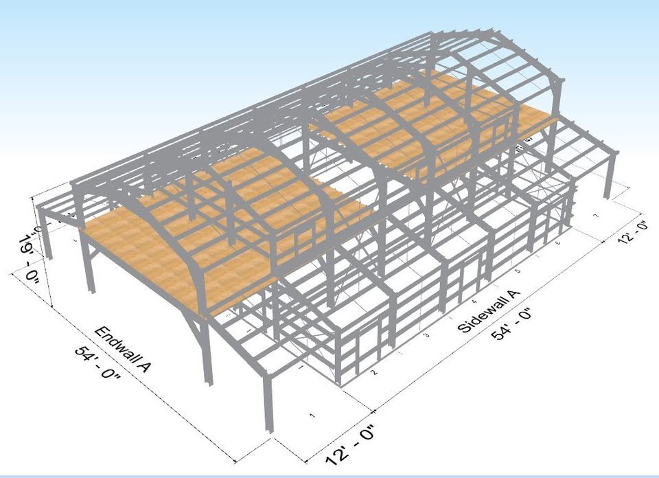 Liento 54 X 78 BARN ROOF STYLE 2 STORY BARNDOMINIUM KIT - Factory 2U Steel ...